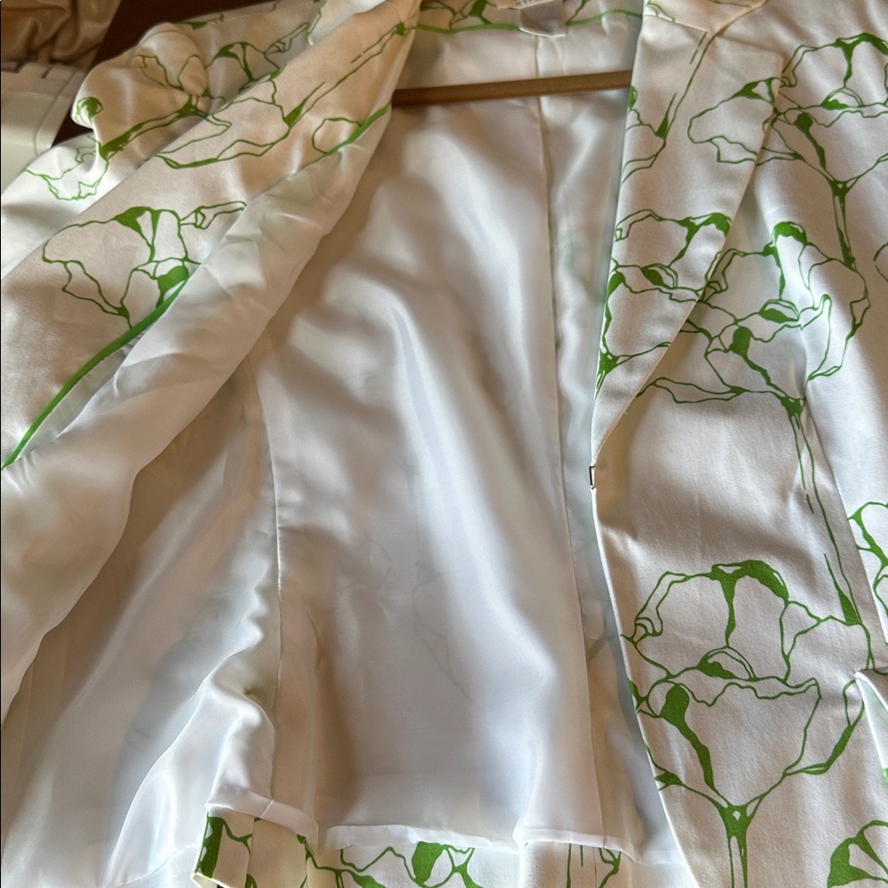 Worthington White and Green Patterned Lined Blazer - Picture 7 of 7